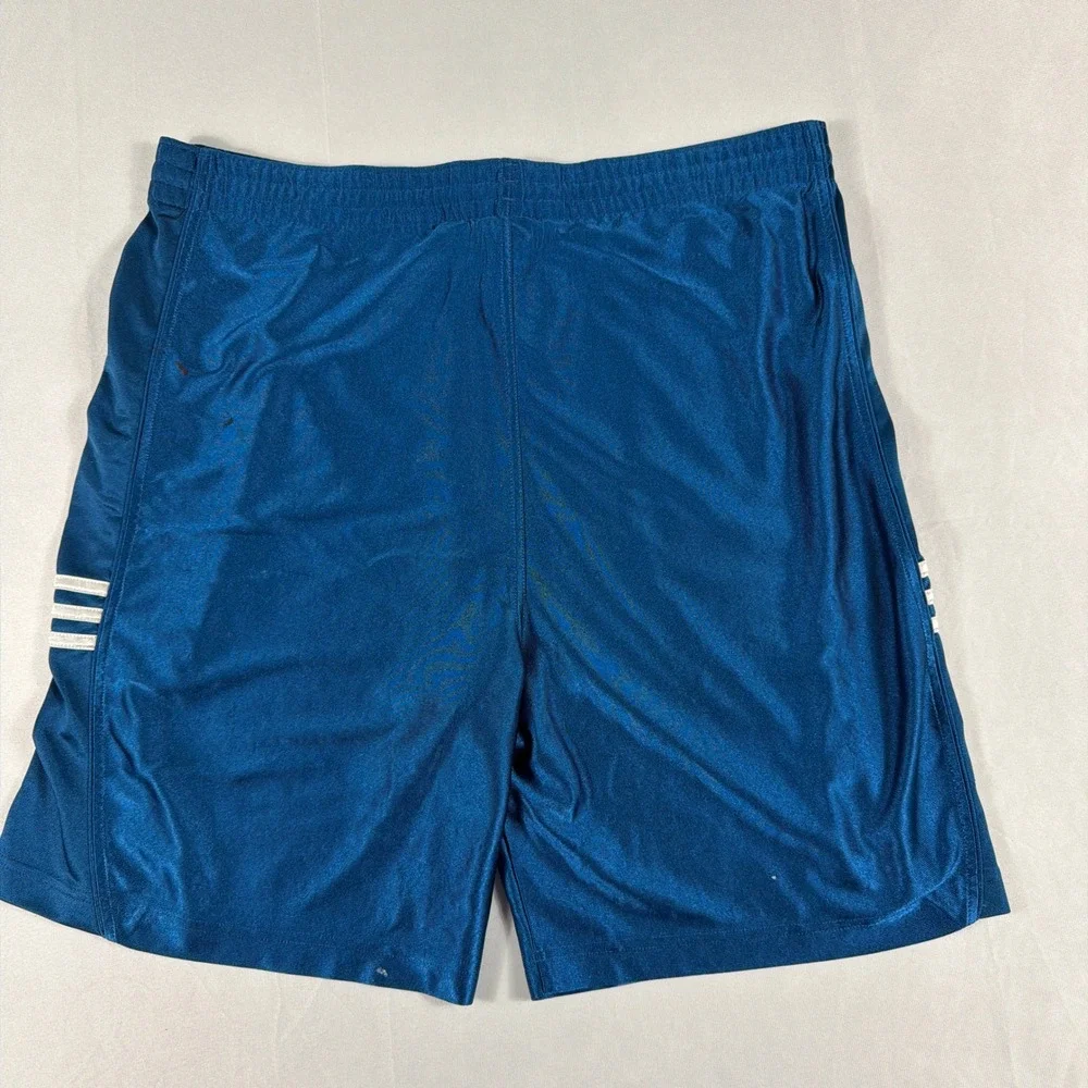 Vintage Shiny Adidas Athletic Soccer Shorts 3-Stripe Shiny Polyester Size Medium